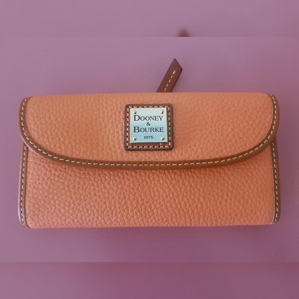 Dooney & Bourke Coral Pebbled Leather Wallet NWT